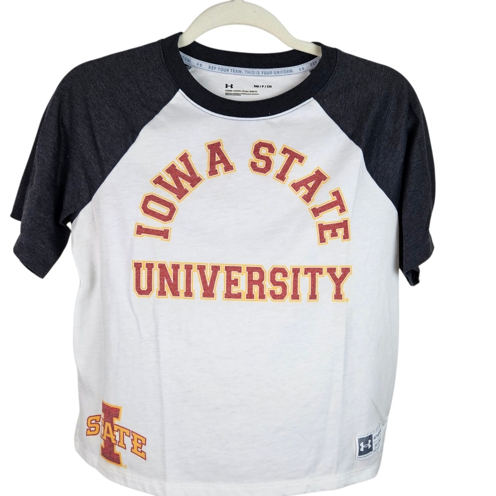 Under Armour Iowa State University T-Shirt‎ Womens Size S Raglan Sleeve Tee